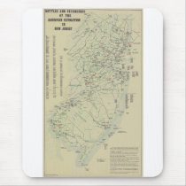 Battles of the Revolutionary War in New Jersey Map Mouse Pads