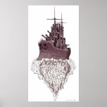Battleship abstract graphic art poster design