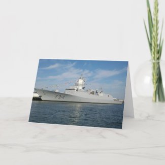 Battleship in Boston Harbor Greeting Card