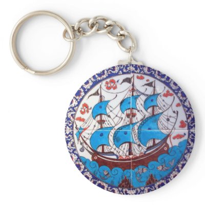 Battleship Pattern / Tile Art Keychain by GrooveMaster