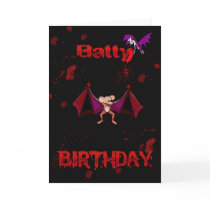 Batty Birthday Blood Bats Goth Emo Alternative Card