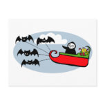 Batty Christmas Sleigh Postcard