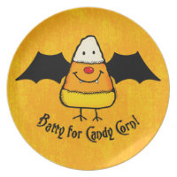 Batty For Candy Corn Party Plate