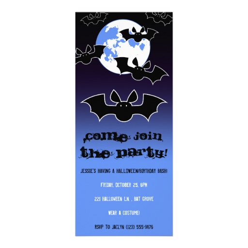 Batty Halloween/Birthday Invites