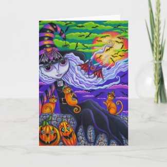 Batty Halloween Card card