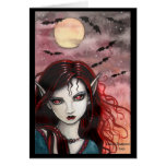 Batty Night Vampire Fairy Card by Molly Harrison