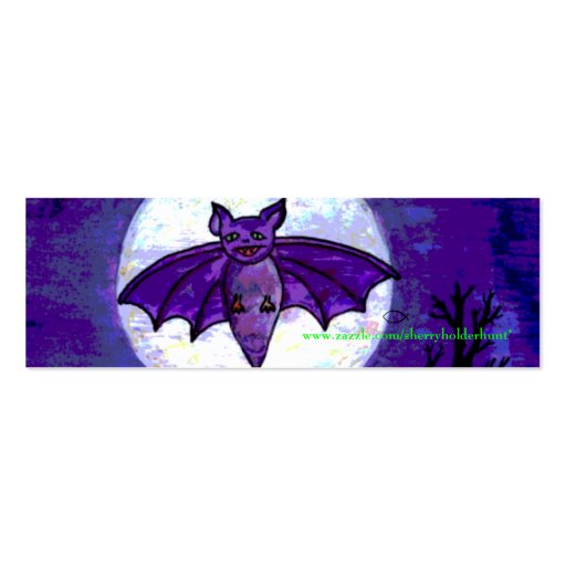 Batty Over Books! Bookmark Business Card (back side)