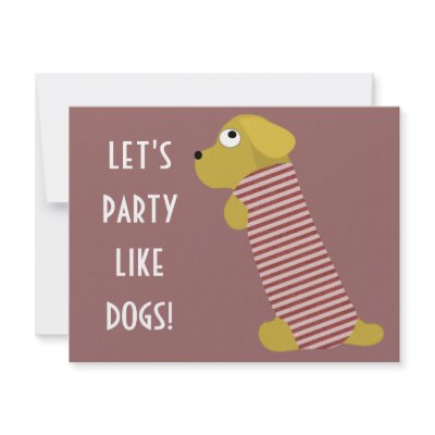 bau dog dressed personalized invitations by anacletocold