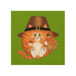 Bauble Cat Thanksgiving Wood Canvases