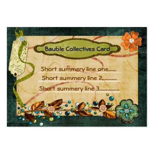 Bauble Collectives Custom 2 Sided Business Card Template (front side)