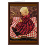 Bauer Child On Red-Checked Pillows By Modersohn-Be Greeting Cards