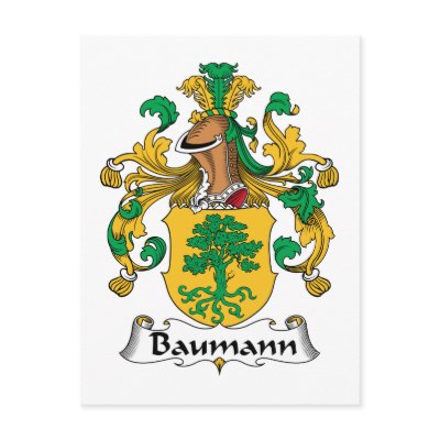 Baumann Family Crest Postcards by coatsofarms