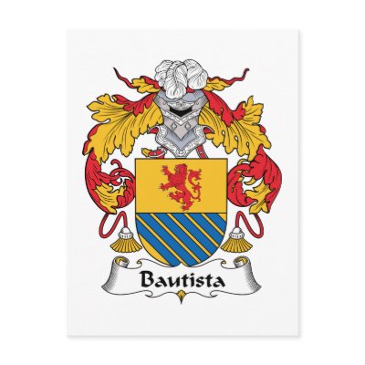 Bautista Family Crest Postcard by coatsofarms