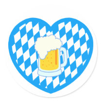 Bavaria Bavaria heart beer heart more beer Round Sticker