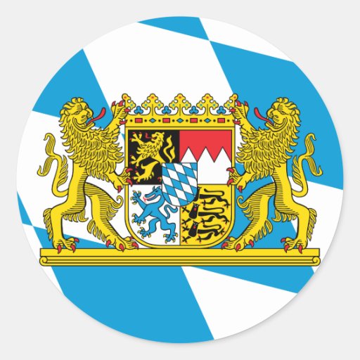 Bavaria Flag Classic Round Sticker | Zazzle