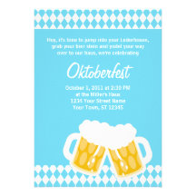 Bavarian Flag & Bier Stein Oktoberfest Invitation