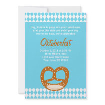 Bavarian Flag & Pretzel Oktoberfest Invitation