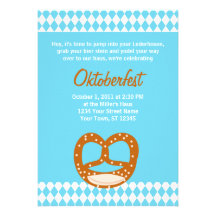 Bavarian Flag & Pretzel Oktoberfest Invitation