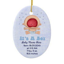 Bawling Baby - boy Announcement Keepsake ornaments