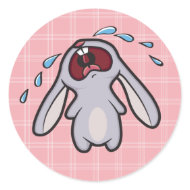 Bawling Bunny with Pink Checks Sticker sticker
