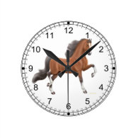 Bay American Saddlebred Horse Wall Clock