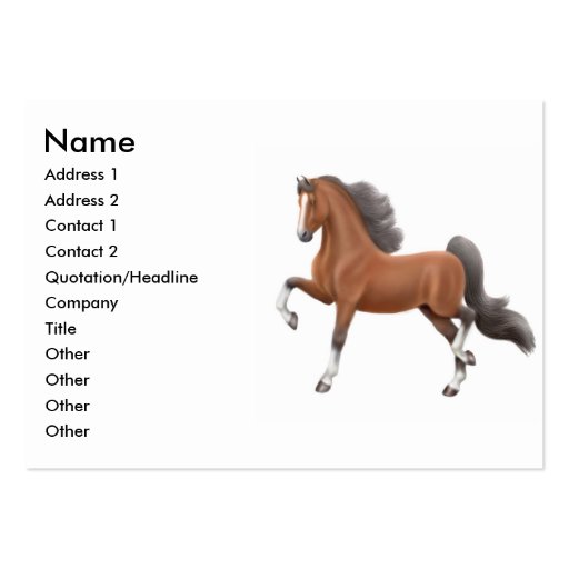 Bay Gaited Horse Business Card (front side)