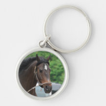 Bay Horse Lunging Keychain