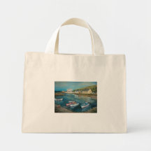Bay Hotel Cushendun oil painting by Joanne Casey - Canvas Bags