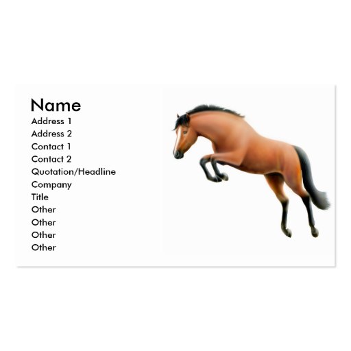 Bay Jumping Horse Business Card