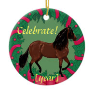 Bay Paso Fino Horse Celebrate Christmas Christmas Tree Ornament