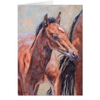 Bay Roan Foal All Occasion Greeting Card