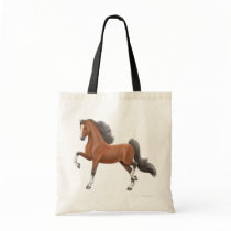 Bay Saddlebred Horse Tote Bag by twopurringcats Bay Saddlebred Horse Tote Bag