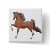 Bay Saddlebred Walking Horse Pin buttons by twopurringcats Bay Saddlebred Walking Horse Pin buttons