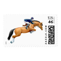Bay Show Jumper Horse Postage