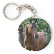 Bay Thoroughbred Horse Keychain