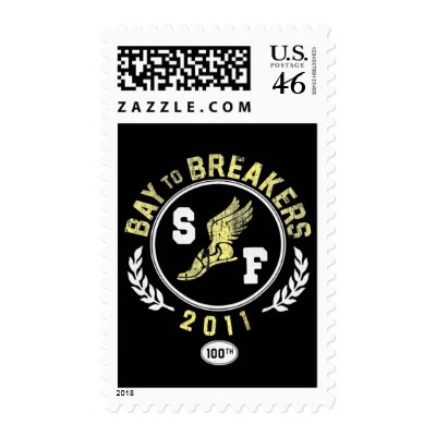 Bay To Breakers Distressed Winged Shoe Postage by baytobreakers
