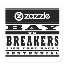Bay To Breakers Square Stickers
