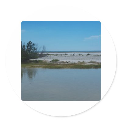 Bay To Gulf of Mexico Round Stickers by Debrene
