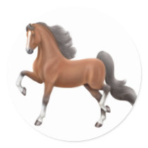 Bay Walking Horse Sticker by twopurringcats Bay Walking Horse Sticker