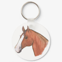 "Bay with Blaze" Horse Keychain by tbarcequine "Bay with Blaze" Horse Keychain