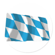 Bayern / Bavaria Flag (Lozengy Version) Round Stickers