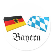 Bayern, Germany Flag Tiles Round Sticker