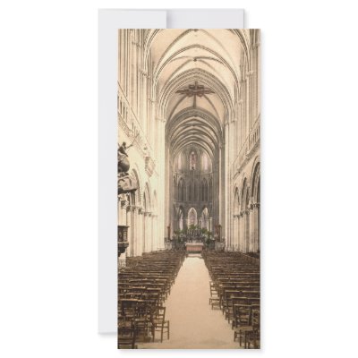 Bayeux Cathedral Interior, Bayeux, France Personalized Rack Card by OldeWorldGifts