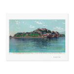 Bayview of Alcatraz Island and Prison Postcard