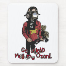 Bazooka Kid - Gas Mask "Go Ahead Melt My Ozone" Mouse Pads