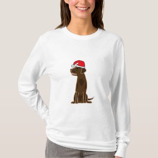 BB- Chocolate Labrador Wearing Santa Hat Shirt
