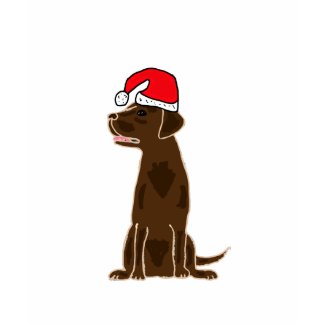 BB- Chocolate Labrador Wearing Santa Hat Shirt shirt