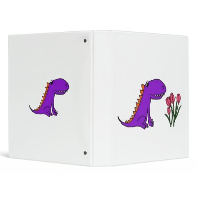 BB- Funny Dragon and Tulips Cartoon Binder by naturesmiles