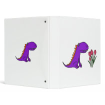 BB- Funny Dragon and Tulips Cartoon Binder