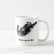 BB gun (huge), Wake up or die! mugs by Habeeb BB gun (huge), Wake up or die! mugs